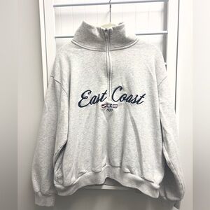 Hollister Gray East Coast Quarter-Zip Sweatshirt